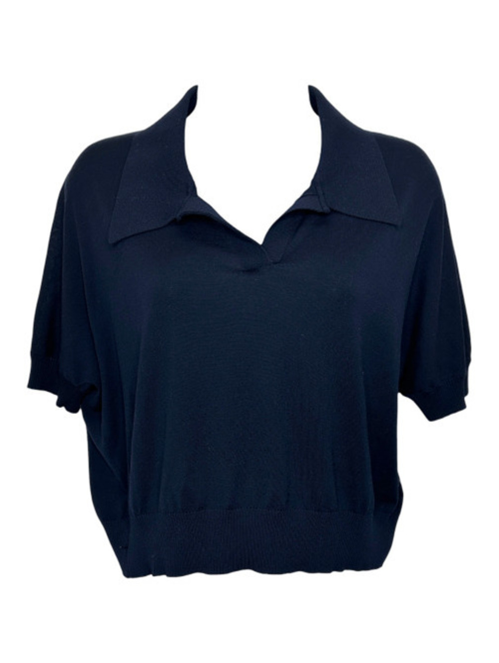 Khaite "Morgane" Navy Polo Shirt
